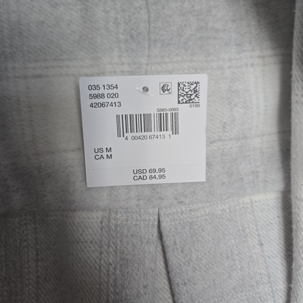 American Eagle Women's Gray Plaid Shacket - Picture 4 of 4